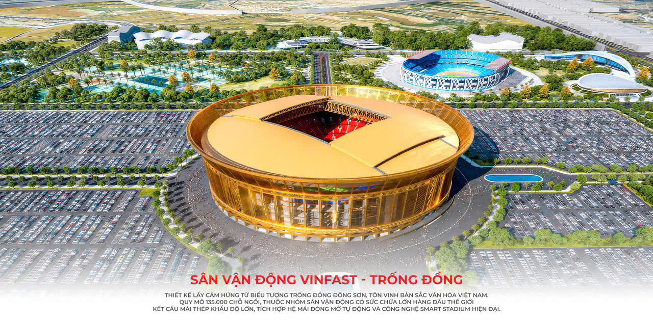 Phối cảnh sân vận động VinFast Trống Đồng ở phân khu B khu đô thị thể thao Olympic